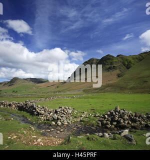 Great Britain, England, Cumbria, brine District, Great Langdale, mountain landscape, Stock Photo