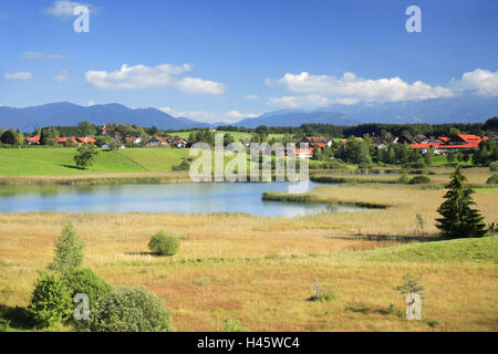 Easter lakes, village Iffel, priest's angle, Upper Bavaria, Germany, Stock Photo