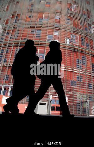 Spain, Barcelona, Torre Agbar, facade, detail, Catalonia, city, building, skyscraper, office tower, business premises, high-rise office block, office complex, outdoors facade, glass aluminium facade, outdoors, architecture, modern, architect Jean Nouvel, Stock Photo