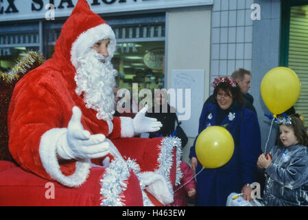 Father Christmas on Gillingham High Street. Kent. England. UK Stock Photo