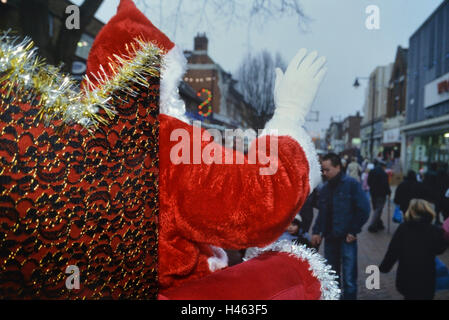 Father Christmas on Gillingham High Street. Kent. England. UK Stock Photo