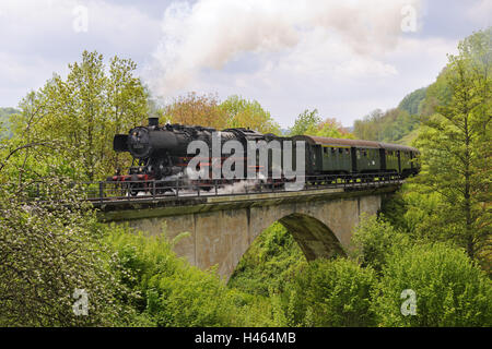 Germany, Baden-Wurttemberg, Welzheim (town), Swabian forest train, Stock Photo