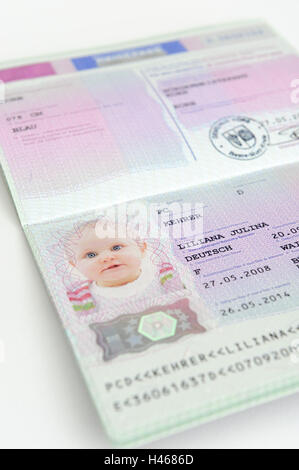 Child passport, German, Stock Photo