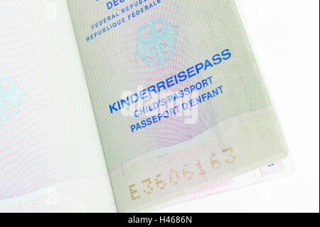 Child passport, German, Stock Photo