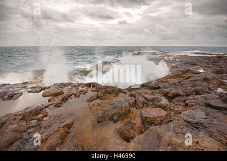 Blowhole, Bufadero de la Garita in Telde, Gran Canaria, Canary island, Spain. Stock Photo