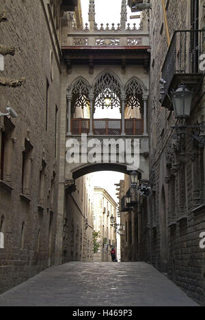Spain, Catalonia, Barcelona, Barri Gotic, lane, Stock Photo