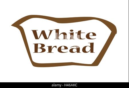 White bread outline silhouette icon over a white backgound Stock Vector