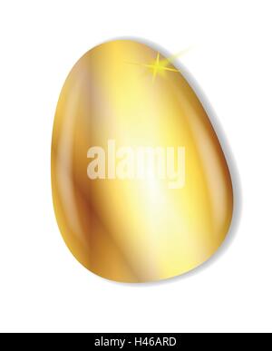 A golden easter egg over a white background Stock Vector
