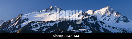 France, French Alps, Aguille du Tour, Aguille d'Argentière, Aguille de l'A Neuve, summits, mountains, glacier, Stock Photo