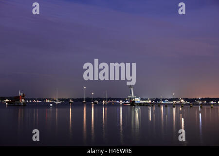 Berlin, Wannsee, beach swimming area, dusk, Stock Photo