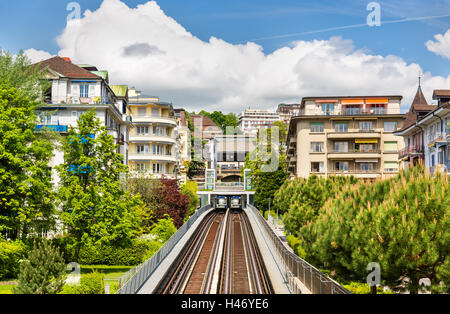 View of Station Jordils of Lausanne Metro - Switzerland Stock Photo
