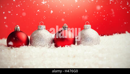 Composite image of snow falling Stock Photo