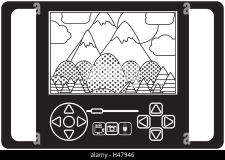 silhouette screen remote control for drones Stock Vector