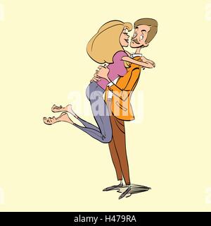 Man and woman couple in love on a date Stock Vector