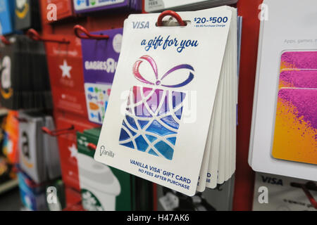 Prepaid Gift Cards Display, USA