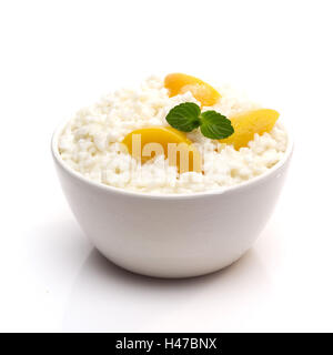 Rice pudding, fruits, Stock Photo