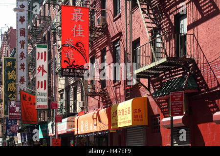 The USA, New York city, Manhattan, Chinatown, street advertisement, Stock Photo