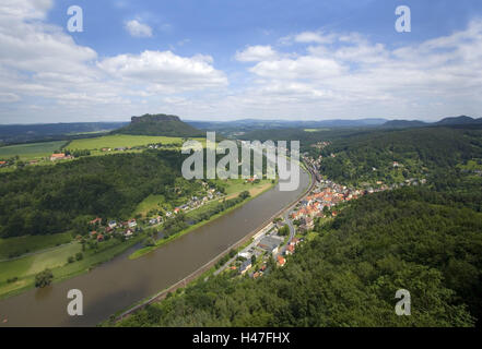 View from the Königstein Fortress, Stock Photo