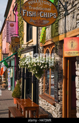 Ireland, Kenmare, bar, outside, Stock Photo