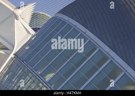 Spain, Valencia, Ciudad de read Artes Y de read Ciencias, L'Hemisfèric, detail, Stock Photo