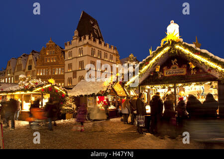 Germany, Rhineland-Palatinate, Trier, Christmas market, evening, Stock Photo