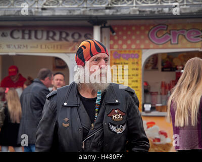 A hairy biker in Brighton Stock Photo