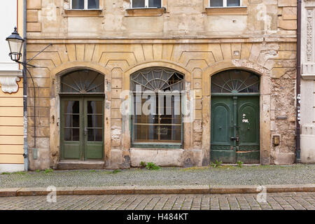 Germany, Saxony, Görlitz, dilapidated facade, Neissstrasse, Stock Photo