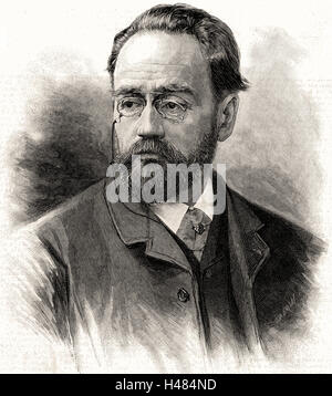 Emile Zola (1840-1902) French journalist and novelist of the Naturalistic school. Stock Photo