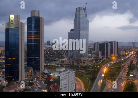 Turkey, Istanbul, Levent, administration building the Sabanci holding company, Is Bankasi, Yapi Kredi Bankasi, IBM Turkey, Stock Photo