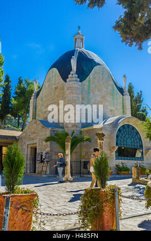 The Roman Catholic Church of Dominus Flevit on the Mount of Olives belongs to the Franciscan Custody of the Holy Land Stock Photo