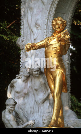 Austria, Vienna, town park, Johann Strauss monument, Stock Photo