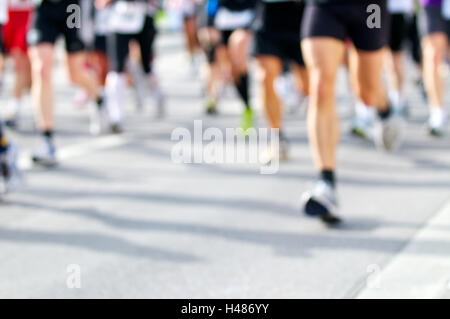 Legs of marathon runners, blur, Stock Photo