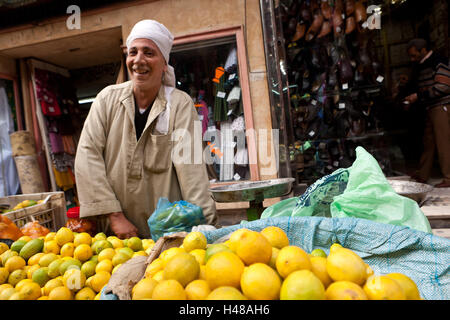 Egypt, Cairo, Islamic old town, fruit seller, Stock Photo