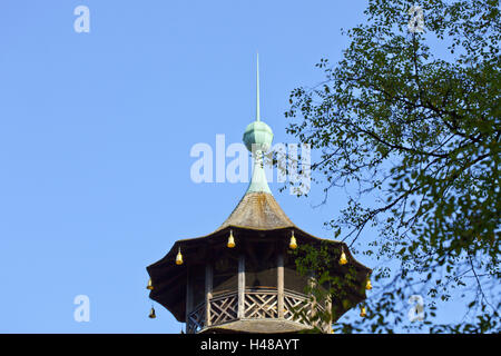 Rooftop of the Chinese Tower in the Englischer Garten in Munich, Stock Photo