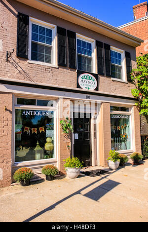 May & Co antiques storefront in downtown Midway, part of the Lexington-Fayette area of Kentucky Stock Photo