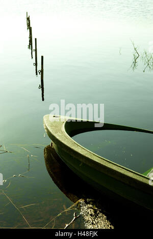 Boat filled with water, Lakeside, close-up, detail,