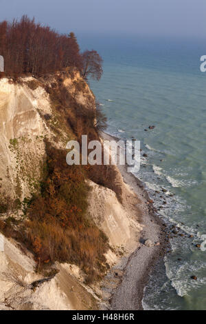 The Baltic Sea, national park Jasmund, chalk rocks, Wissower handles, Stock Photo