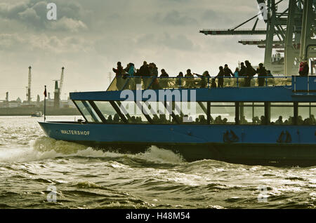 Germany, Hamburg, Elbe, harbour, harbour ferry, Stock Photo