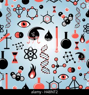 Seamless pattern of chemical elements Stock Vector