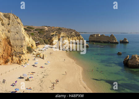 Portugal, Algarve, Lagos, beach, Praia Dona Ana, Stock Photo