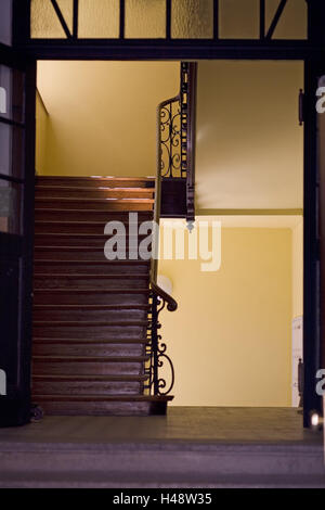 Residential house, indoors, stairwell, Germany, Bavaria, Munich, Stock Photo