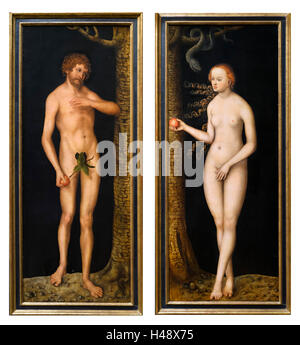 Lucas Cranach the Elder, Adam and Eve, c.1510-1520 Stock Photo