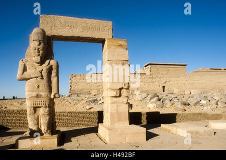 Egypt, Aswan, Mandulis temple Kalabscha on an island in the Aswan embankment in the wet reservoir, Stock Photo