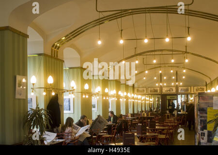 Austria, Vienna, cafe museum, Friedrichstrasse 6, the interior equipment decorated Adolf Loos, The café was closed in 2010, Stock Photo