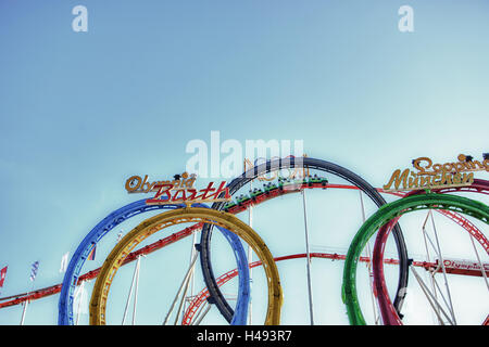 Roller coaster at the Oktoberfest in Munich, Stock Photo