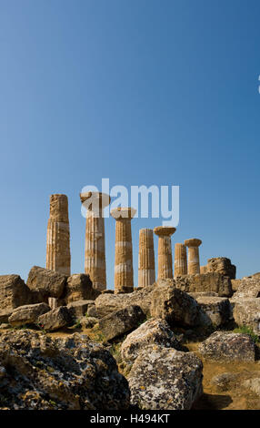 Italy, Sicily, Agrigento, 'valley the temples', Herkules temple, Stock Photo