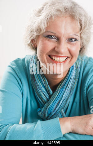 Studio portrait of happy older woman Stock Photo - Alamy