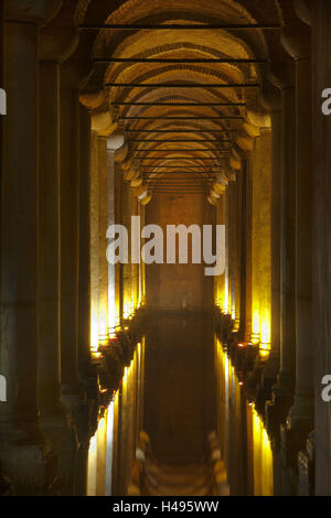 Turkey, Istanbul, Sultanahmet, one the most impressive cisterns is the Yerebatan Sarnici, Stock Photo