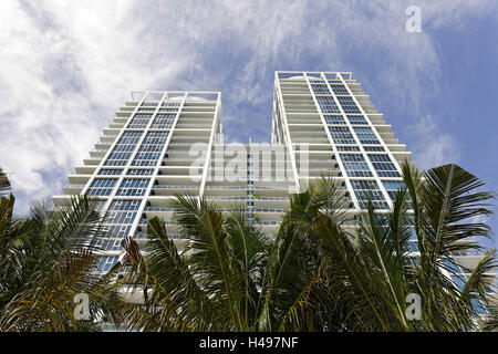 High rises directly on the beach, suture in '69 PIECE', Miami South Beach, Florida, USA, Stock Photo