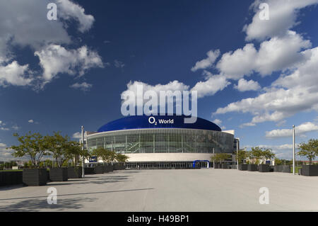 Germany, Berlin, district Friedrich's grove cross mountain, O2 World, arena, town, architecture, building, stadium, sunshine, outside view, basketball, hockey, events, sport, sports events, concerts, event hall, Stock Photo